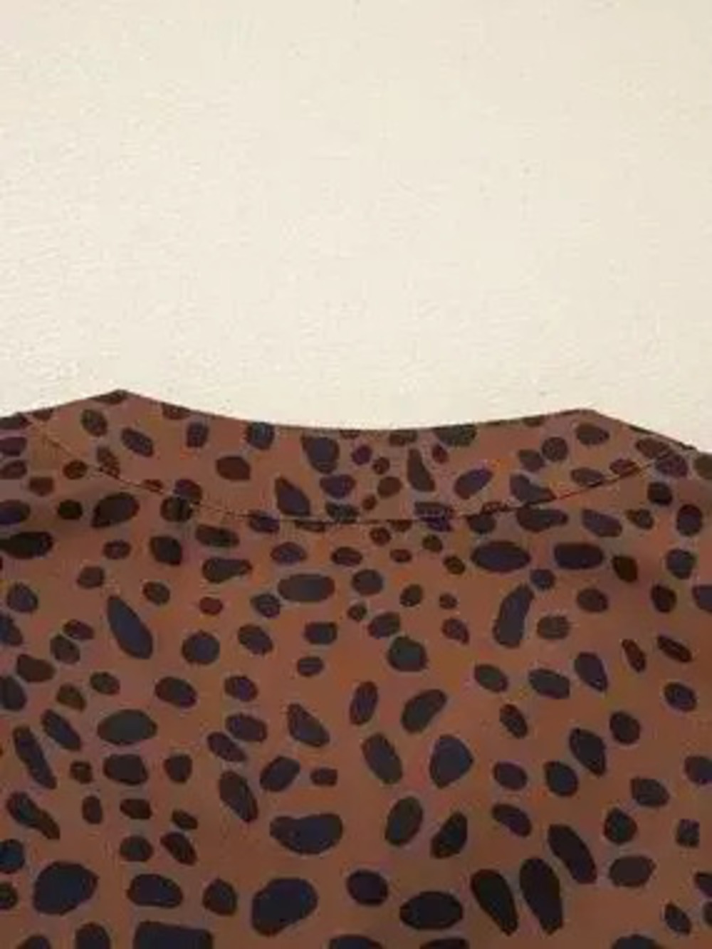 Leopard Print Ruffled Puff Sleeve Blouse - Picture 5 of 8